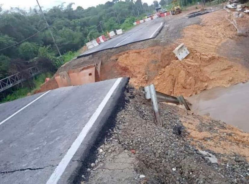 Jalan Tambunan - Keningau masih ditutup kerana terputus di Km 117.200 Kg. Liau