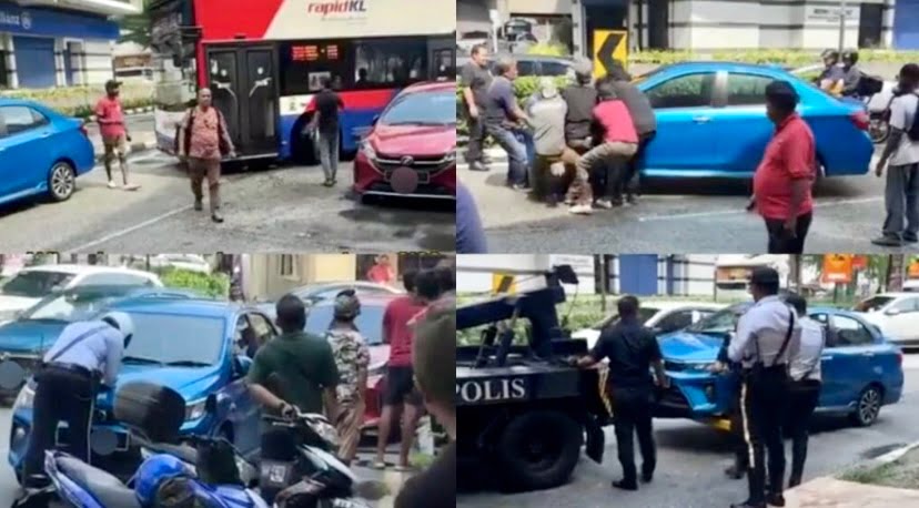 Bezza Biru halang laluan diangkat orang ramai, ditarik trak tunda