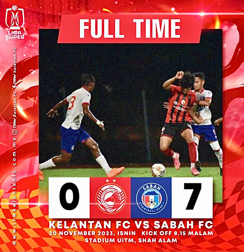 Sabah FC belasah Kelantan FC 7-0