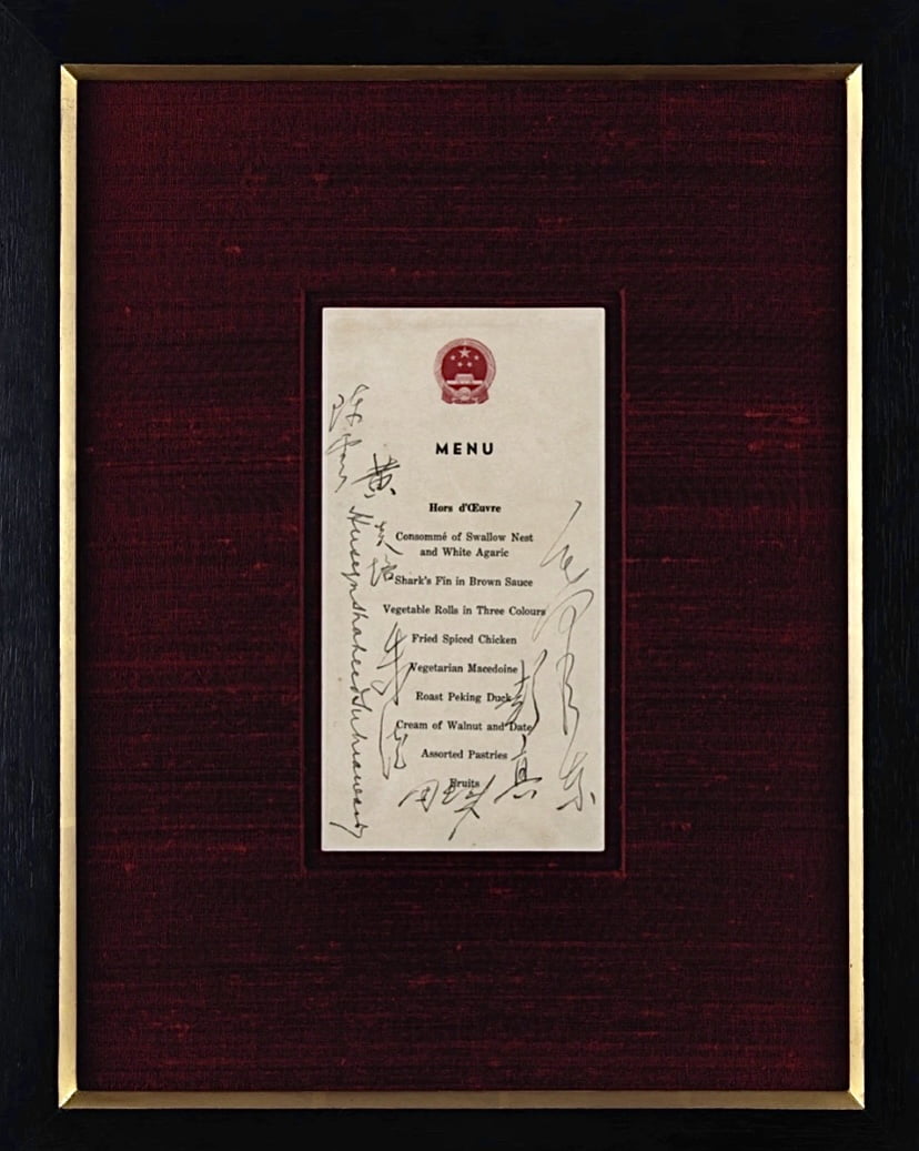 Kad menu tandatangan Mao Zedong dijual AS$275,000