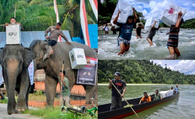 Pemilu 2024: Guna kuda, gajah angkut peti undi