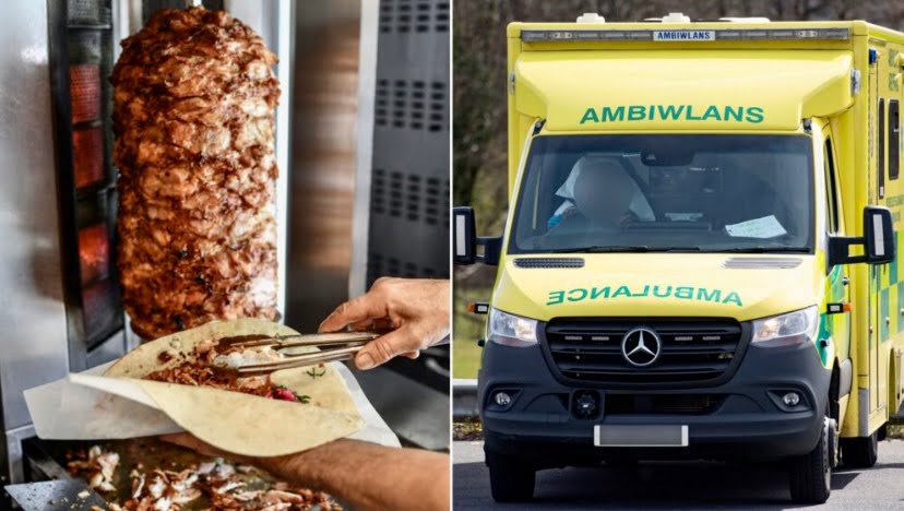 Makan kebab terlalu banyak pun nak telefon ambulans
