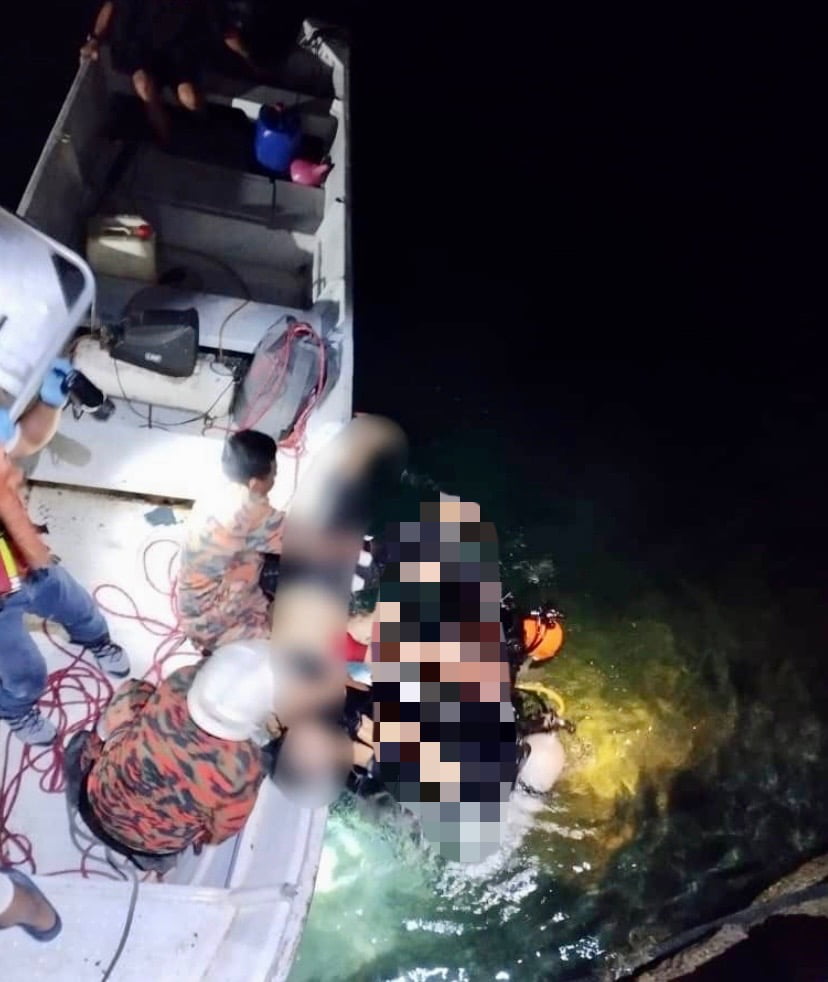 2 lelaki maut kereta terjunam ke dalam laut di Lahad Datu
