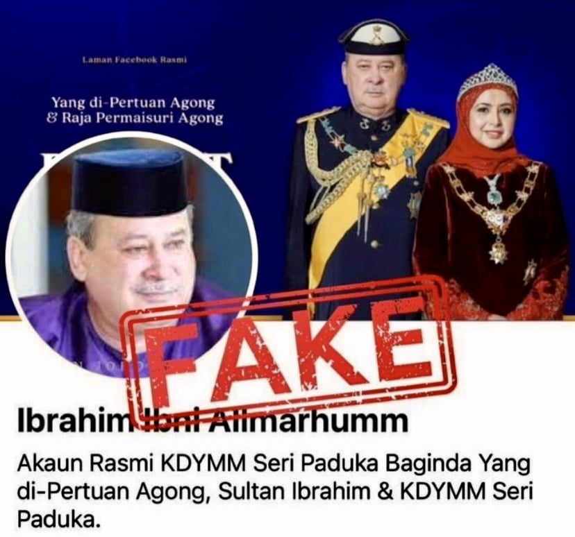 Akaun media sosial palsu guna identiti Agong