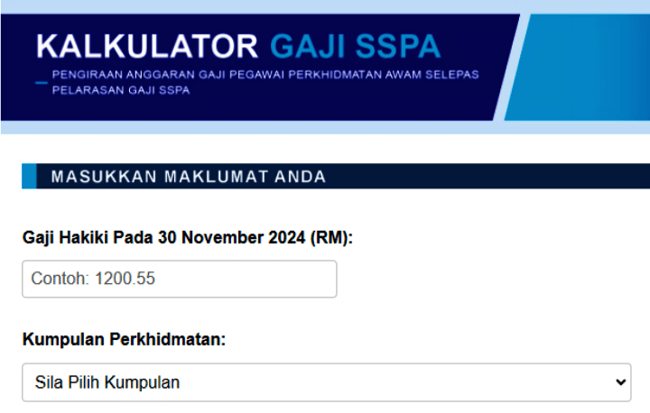 Kalkulator gaji SSPA, kira kenaikan gaji anda di sini