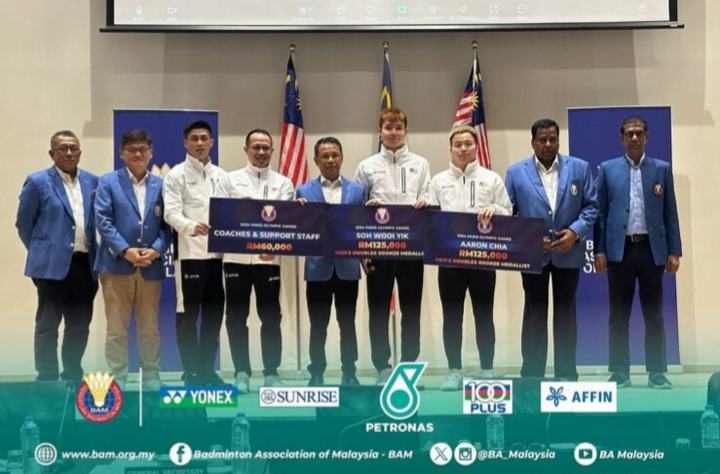 Aaron Chia-Soh Wooi Yik dapat RM125,000 seorang dari BAM