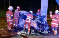 Dua rentung dalam kebakaran kenderaan akibat kemalangan di KK