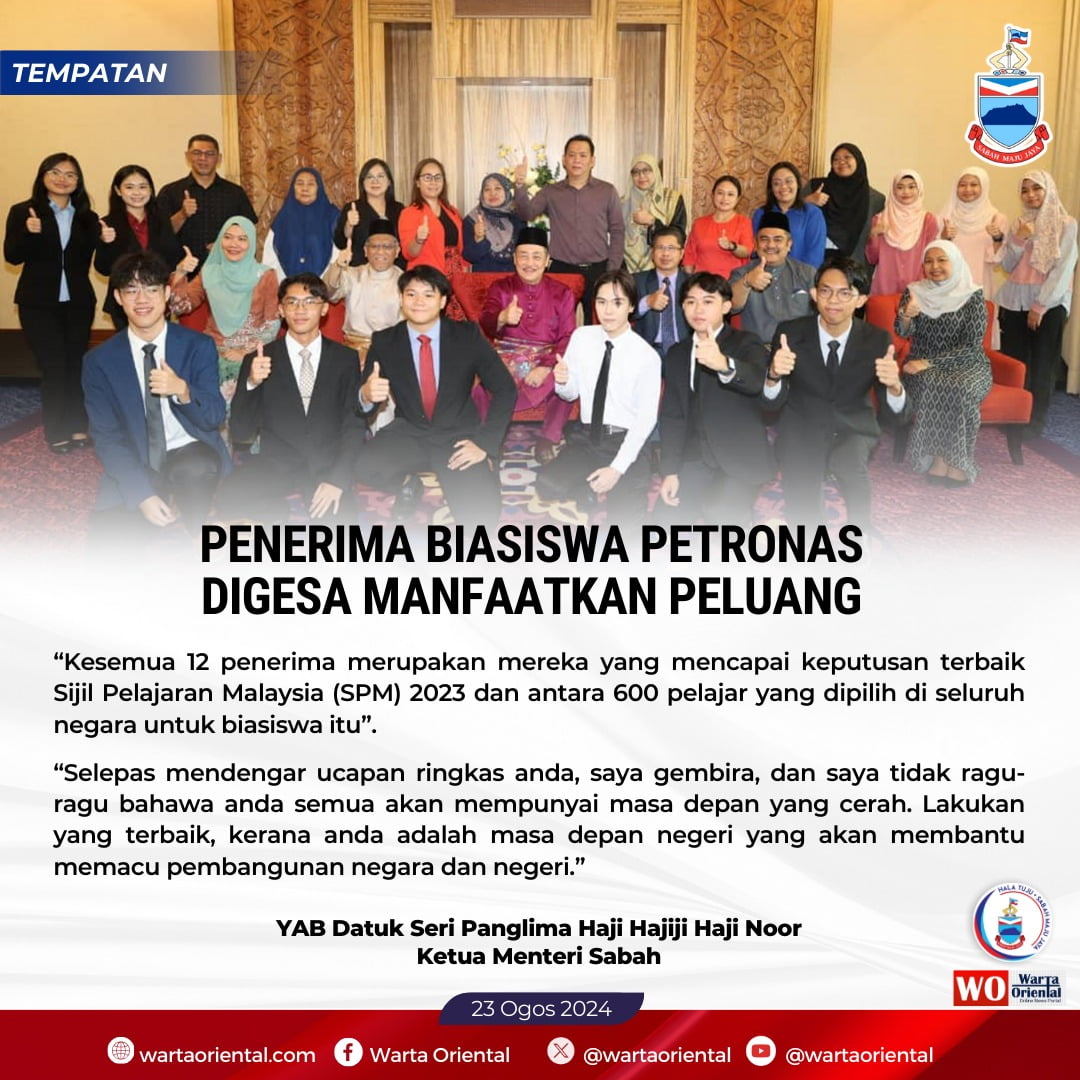 Penerima biasiswa PETRONAS digesa manfaatkan peluang - KM