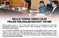 Majlis Tenaga Sabah lulus projek penjanaan kapasiti 700MW
