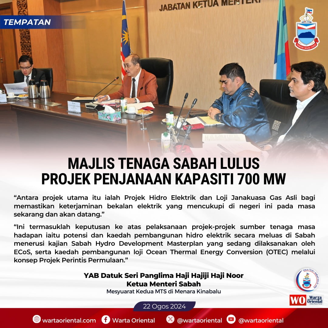 Majlis Tenaga Sabah lulus projek penjanaan kapasiti 700MW