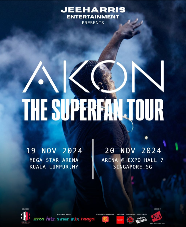 AKON THE SUPERFAN TOUR di KL 19 Nov, S'pura 20 Nov