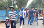 Abang, adik maut motosikal rempuh tong roro di tepi jalan