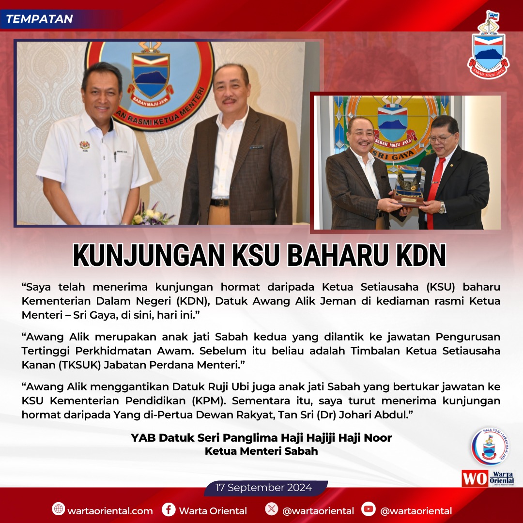 KM terima kunjungan KSU baharu KDN