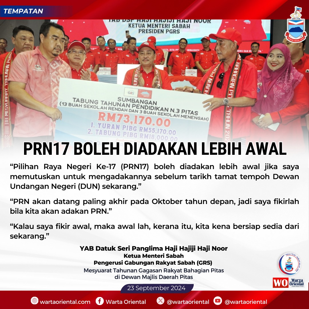 PRN17 boleh diadakan lebih awal