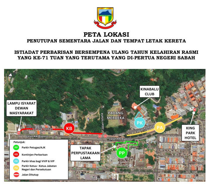 DBKK tutup sementara jalan, tempat letak kereta  2, 3 dan 5 Okt