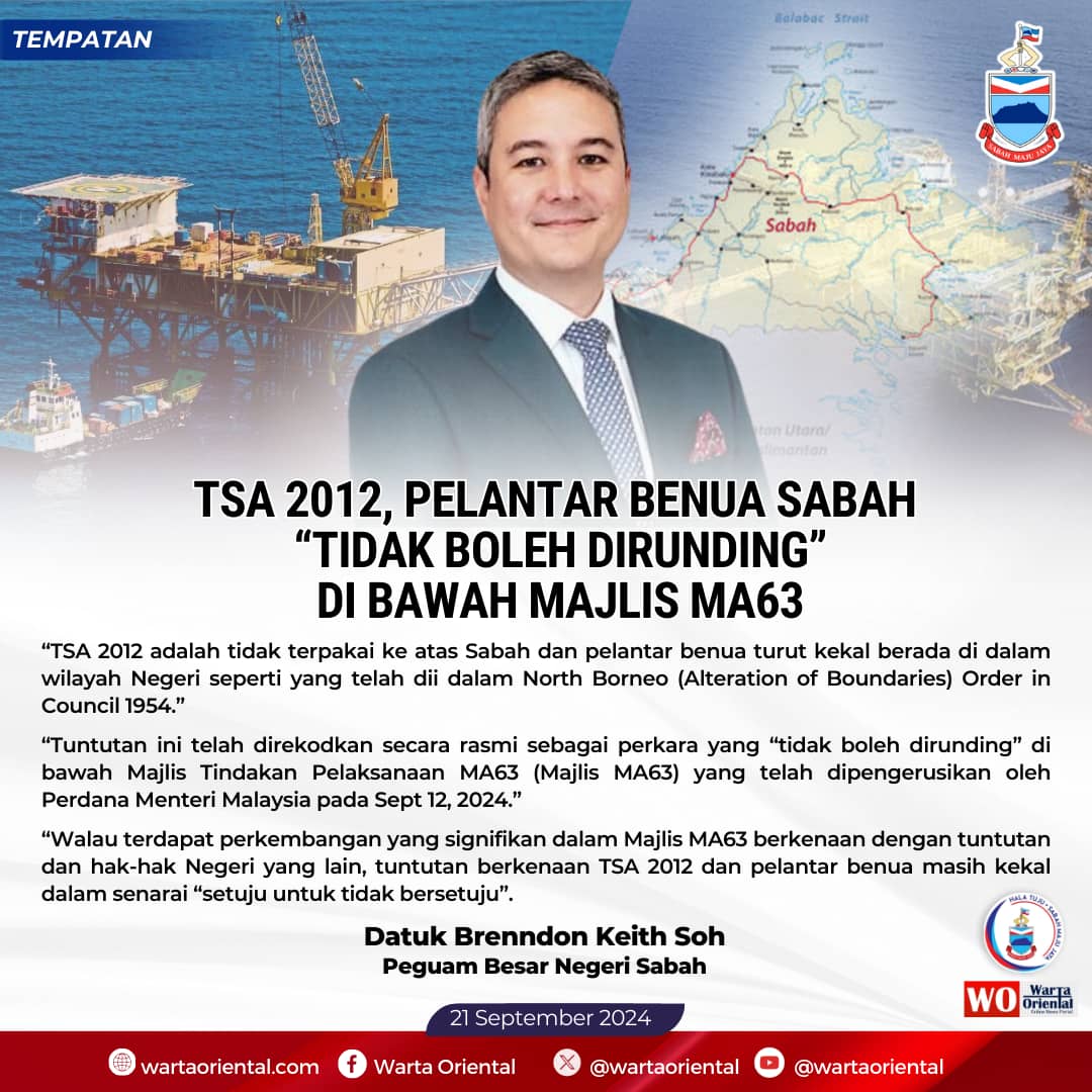 TSA 2012, pelantar benua Sabah “tidak boleh dirunding” di bawah Majlis MA63