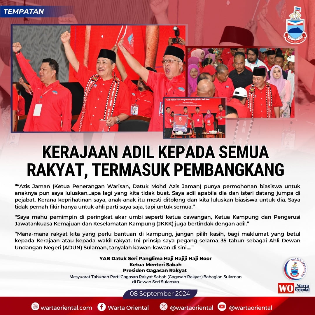 Kerajaan adil kepada rakyat, termasuk pembangkang - KM