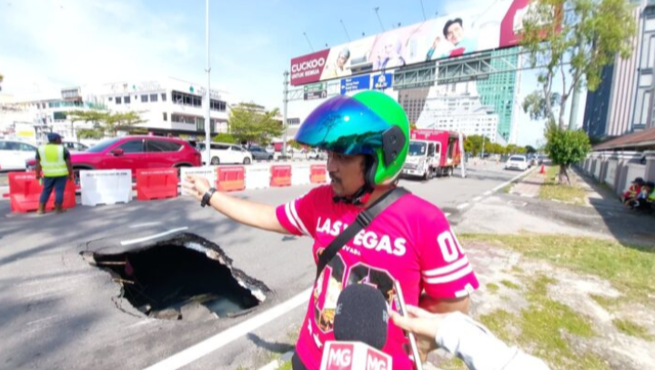 Lubang sedalam 1.7 meter hampir ragut nyawa penghantar makanan