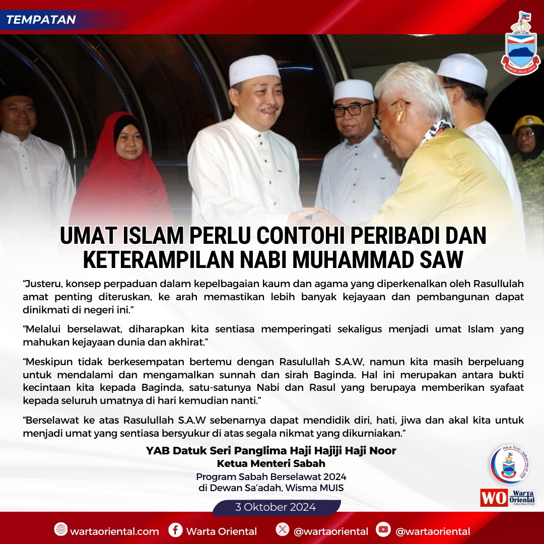 Umat Islam perlu contohi peribadi dan keterampilan Nabi Muhammad SAW