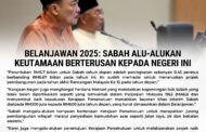 Belanjawan 2025: Sabah alu-alukan keutamaan berterusan kepada negeri ini — KM