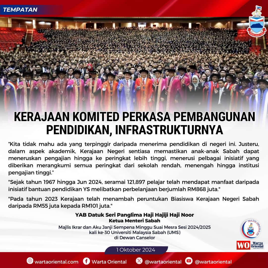 Kerajaan komited perkasa pembangunan pendidikan dan infrastrukturnya