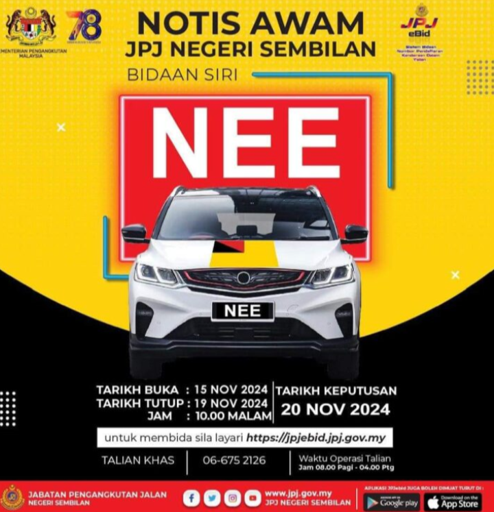 Nombor plat siri NEE dibida RM266,666