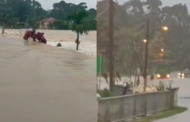 Lebih sejam berpaut pada kayu, penunggang motosikal nyaris dihanyut banjir