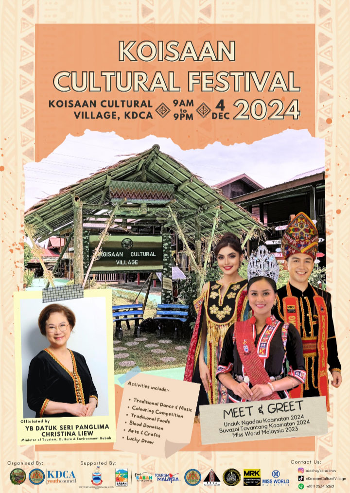 Festival Kampung Budaya Koisaan 2024 di KDCA P'pang pada 4 Dis
