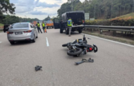 Penunggang motosikal maut, pemandu lori lari dari lokasi diburu