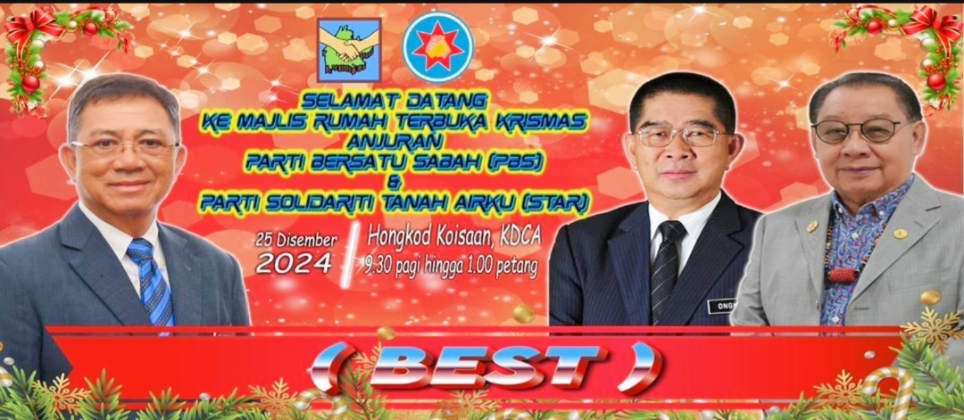 PBS dan STARSABAH anjur Rumah Terbuka Krismas bersama pada 25 Dis