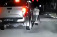Bapa ditahan, biarkan anak bergayut pada kenderaan dipandu