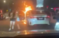Polis buru suami wanita kereta dibakar