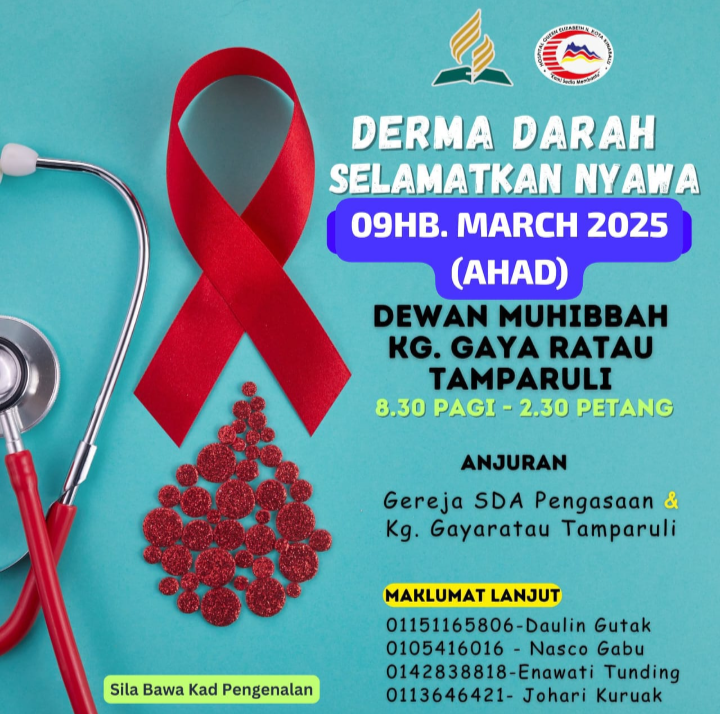 Program Derma Darah di Kg. Gayaratau, Tamparuli Ahad ini