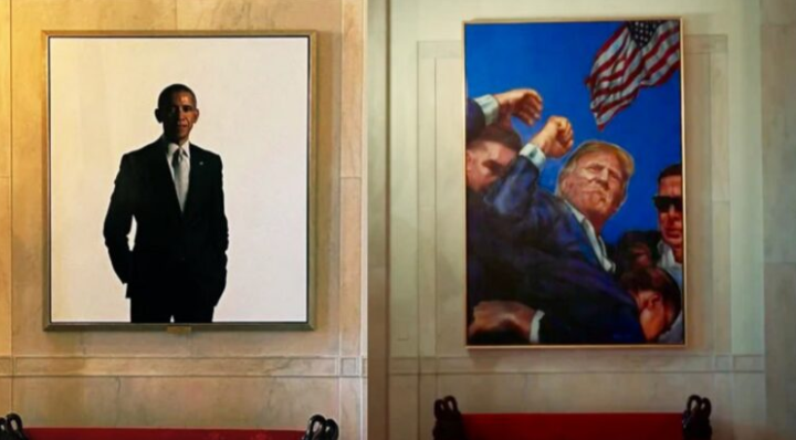 Trump ganti potret Obama dengan lukisan sendiri