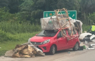 Kereta bawa muatan secara bahaya, pemandu ada masalah jiwa