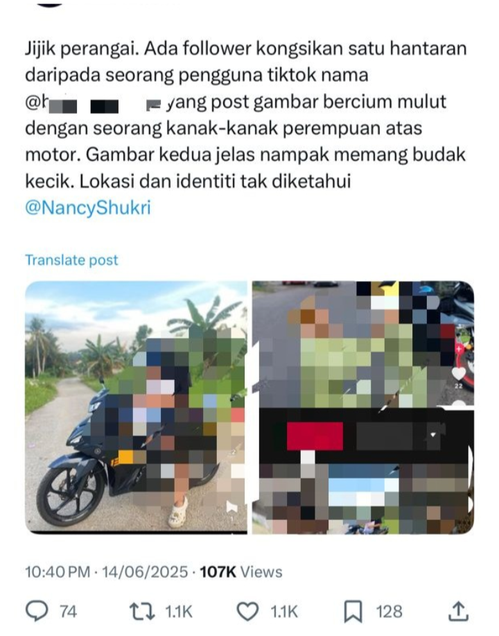 Polis mula siasat kes lelaki cium kanak-kanak – Nancy