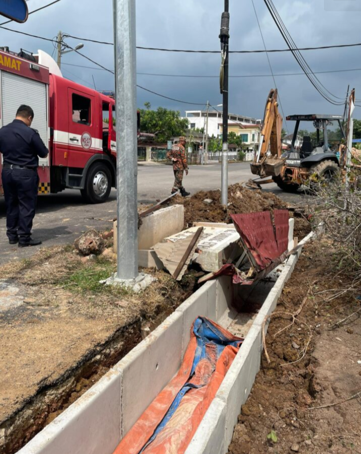 Lelaki maut dihempap papan tanda konkrit