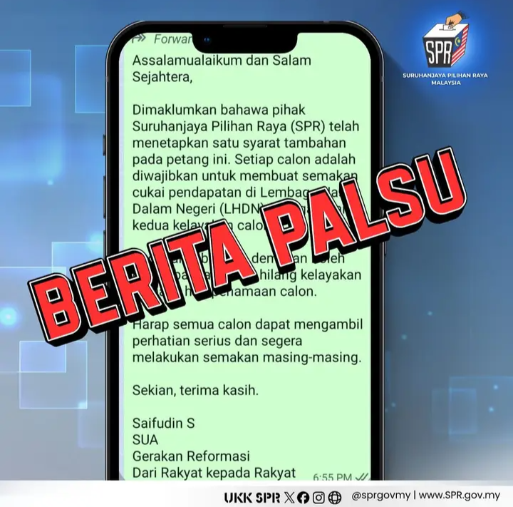 SPR nafikan dakwaan calon wajib semak cukai pendapatan di LHDN