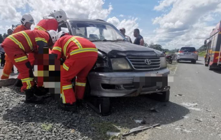 Seorang maut, lima cedera nahas dua kenderaan di Beluran