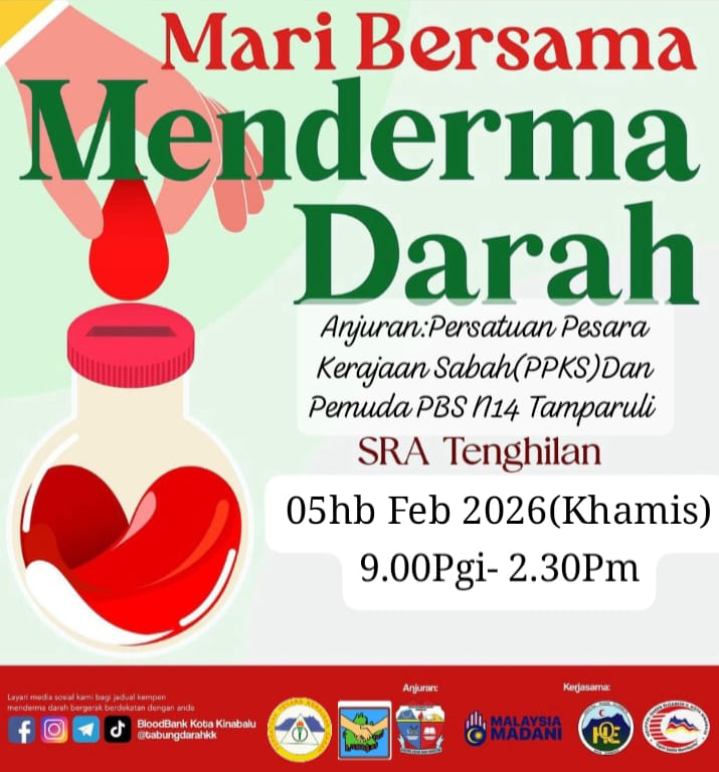 PPKS, Pemuda PBS Tamparuli anjur program derma darah di Tenghilan 5 Feb ini