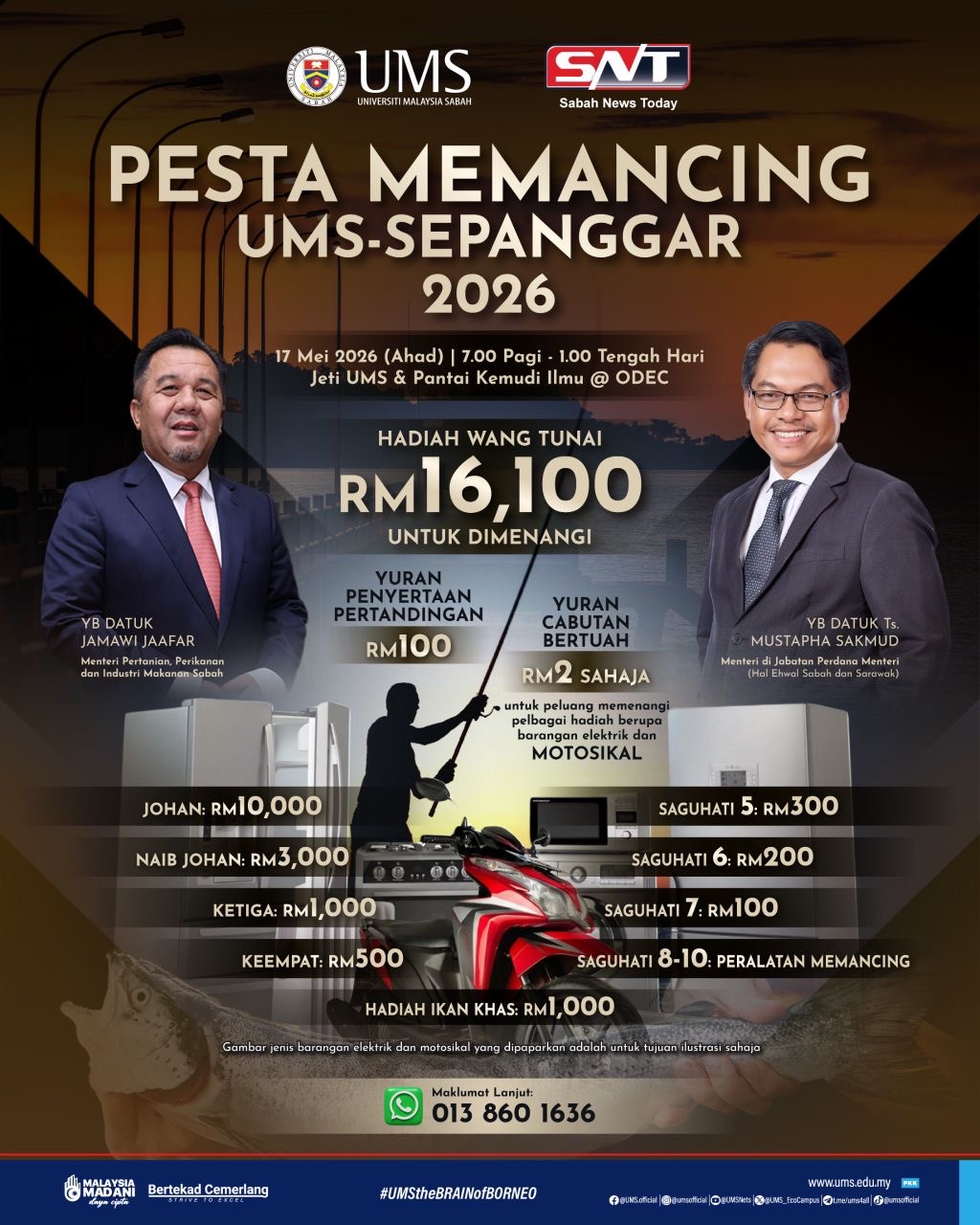 Pesta Memancing Sepanggar 2026 tawar hadiah RM16,100 