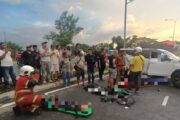 Lapan cedera nahas tiga kenderaan di KK