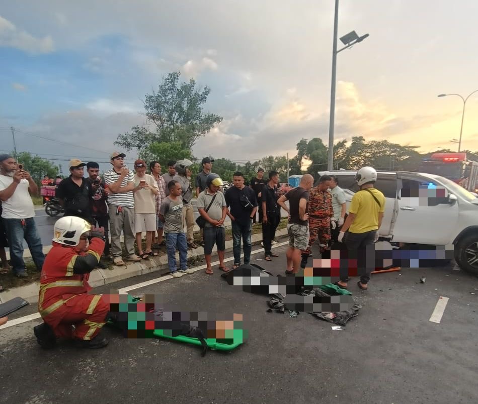 Lapan cedera nahas tiga kenderaan di KK