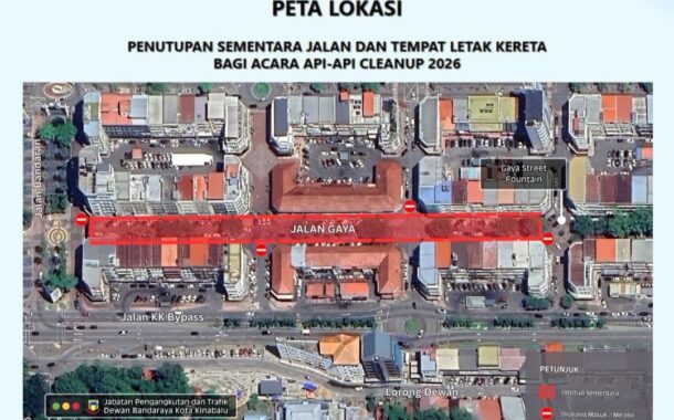 Jalan Gaya ditutup sementara esok sempena Api-Api Cleanup 2026