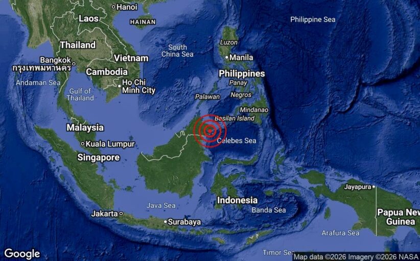 Gempa bumi sederhana bermagnitud 5.0 di perairan Sandakan